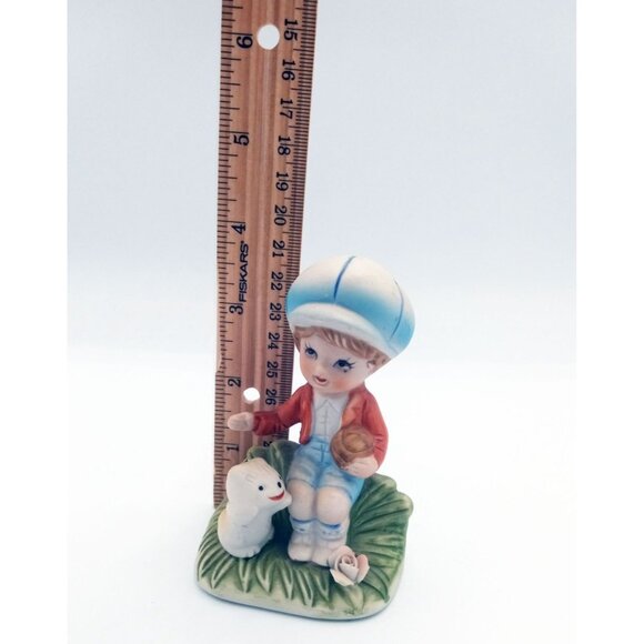 Homco Boy Figurine With Puppy Hand Painted Vintage Porcelain 3.75 Inches 1430 - Picture 2 of 12